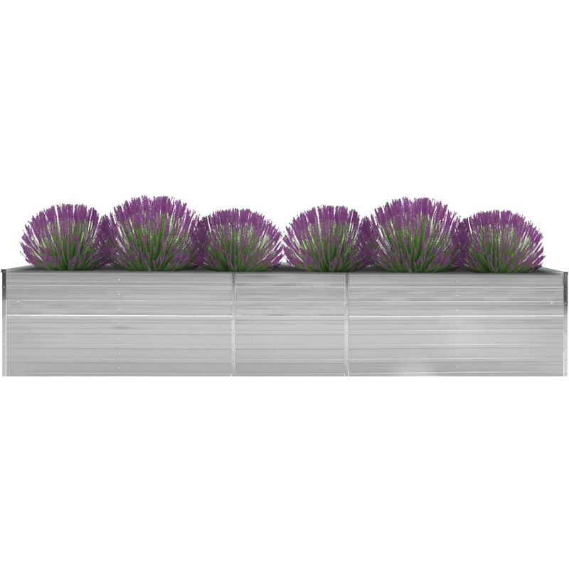 

Arriate de jardín de acero galvanizado gris 400x80x77 cm