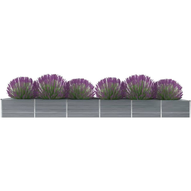 

Arriate de jardin de acero galvanizado gris 480x80x45 cm