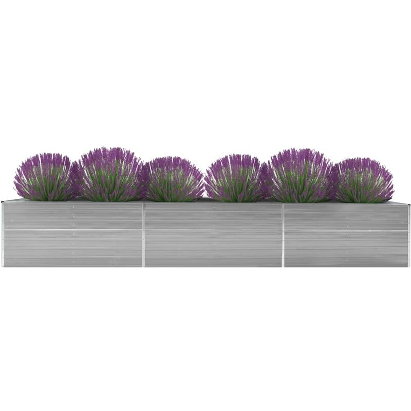 

Arriate de jardín de acero galvanizado gris 480x80x77 cm