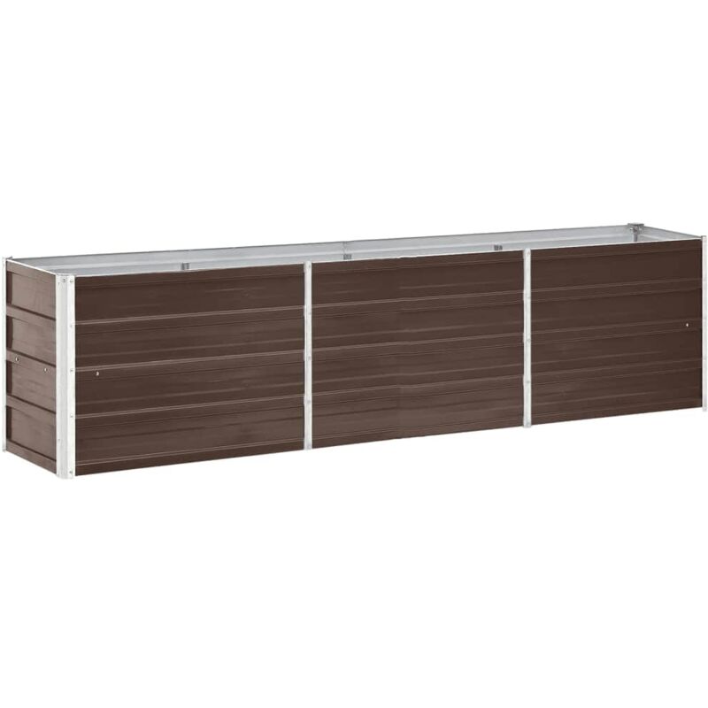 

vidaXL Arriate de jardín de acero galvanizado marrón 240x40x45 cm - Marrón