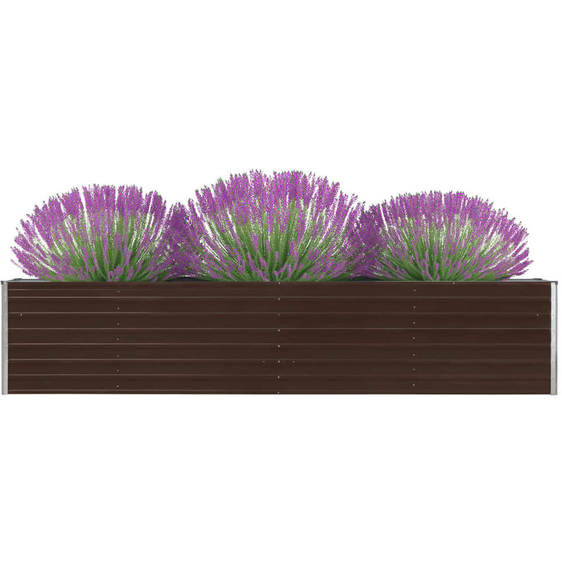 

Arriate de jardín de acero galvanizado marrón 320x40x45 cm