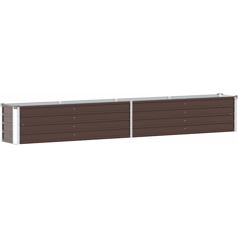 

vidaXL Arriate de jardín de acero galvanizado marrón 320x40x45 cm - Marrón