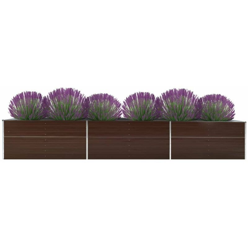 

Arriate de jardin de acero galvanizado marron 480x80x45 cm