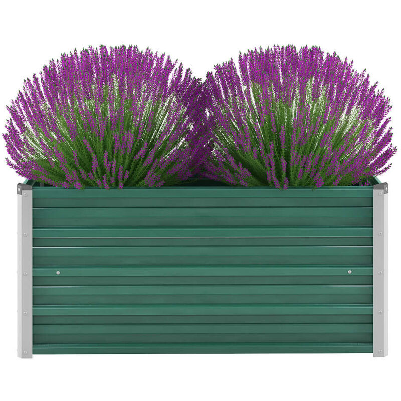 

Arriate de jardín de acero galvanizado verde 100x40x45 cm