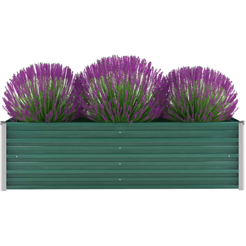 

Arriate de jardín de acero galvanizado verde 160x40x45 cm