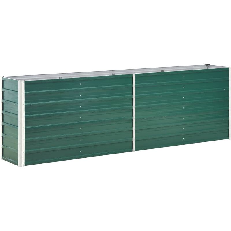 

Arriate de jardín de acero galvanizado verde 240x40x77 cm