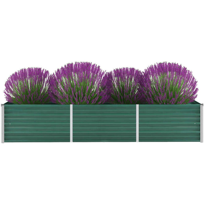 

Arriate de jardin de acero galvanizado verde 240x80x45 cm