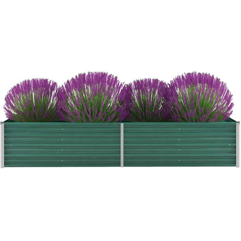 

Arriate de jardín de acero galvanizado verde 240x80x45 cm