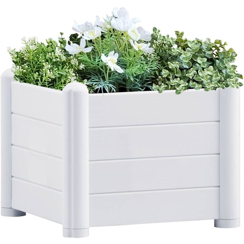

Arriate de jardín PP blanco 43x43x35 cm