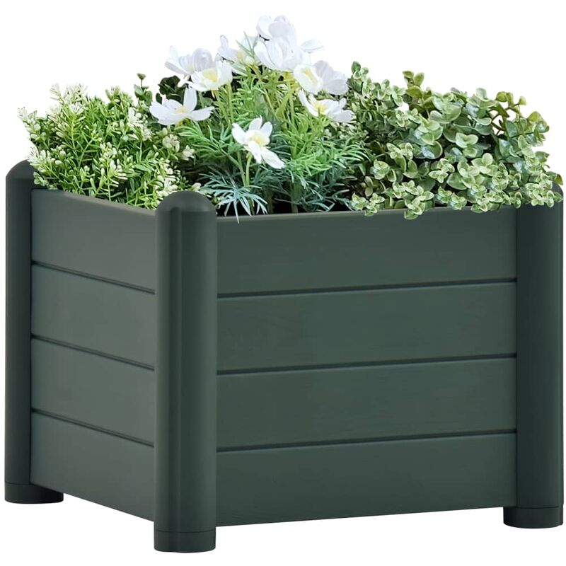 

Arriate de jardín PP verde 43x43x35 cm