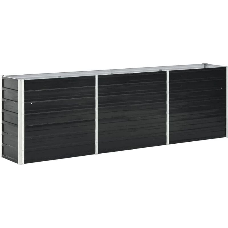 

Arriate de jardín de acero galvanizado antracita 240x40x77 cm - Antracita