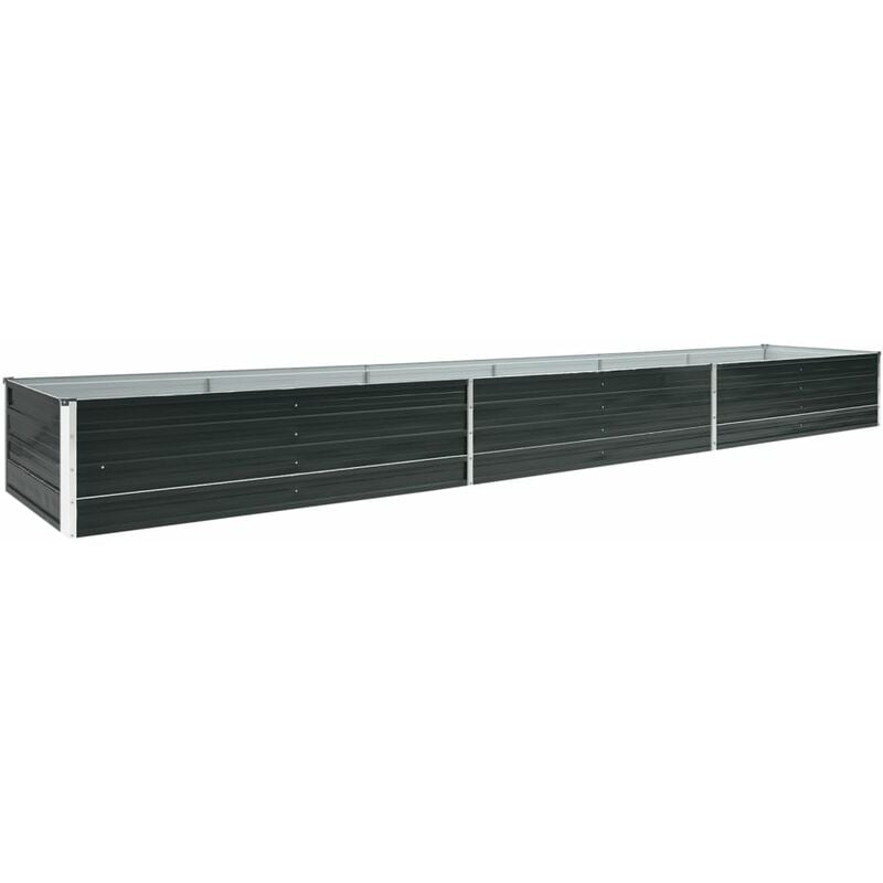 

Arriate de jardín de acero galvanizado antracita 480x80x45 cm - Antracita