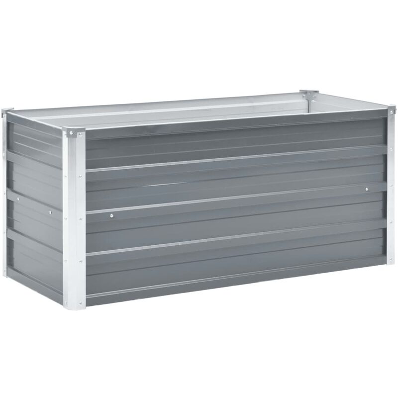 

Arriate de jardín de acero galvanizado gris 100x40x45 cm - Gris