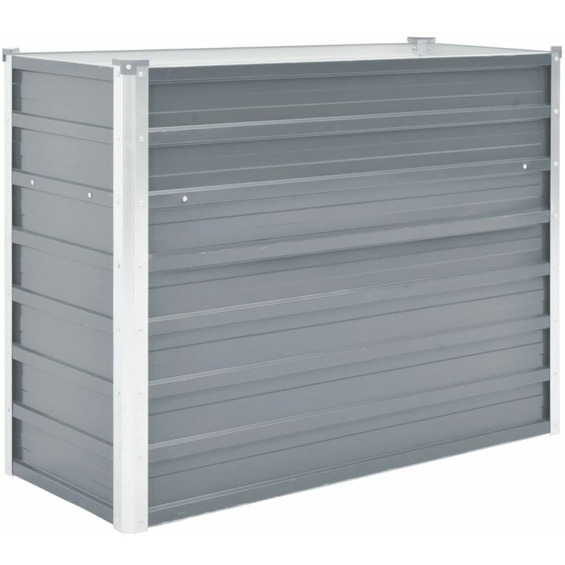 

Arriate de jardín de acero galvanizado gris 100x40x77 cm - Gris