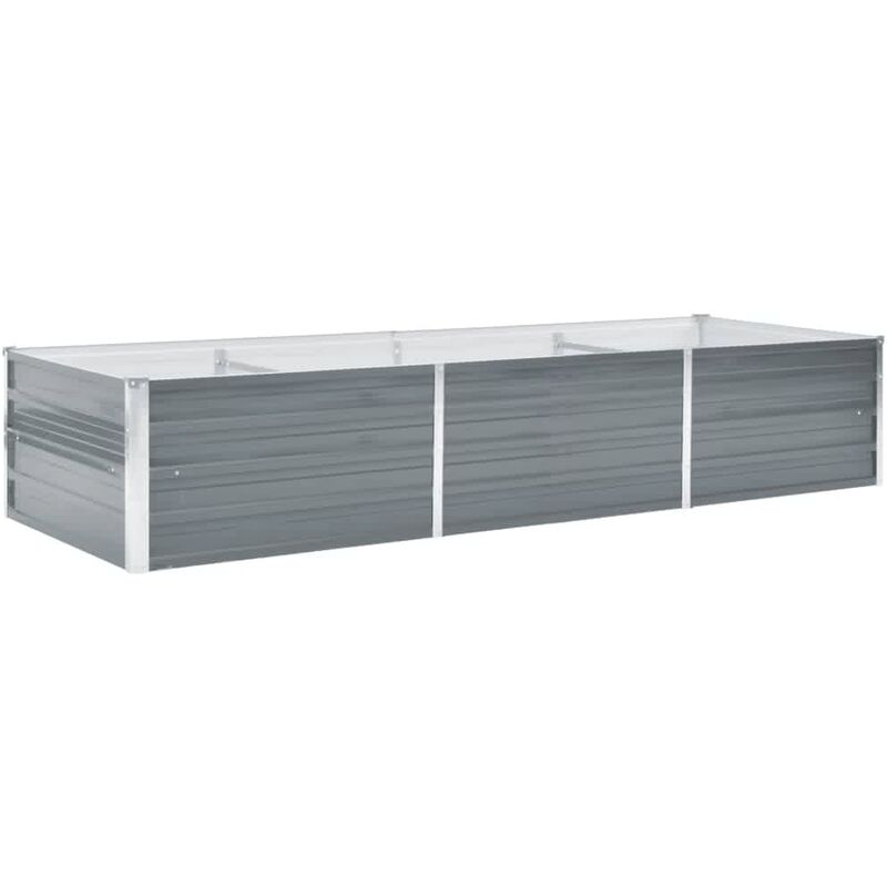 

Arriate de jardín de acero galvanizado gris 240x80x45 cm - Gris