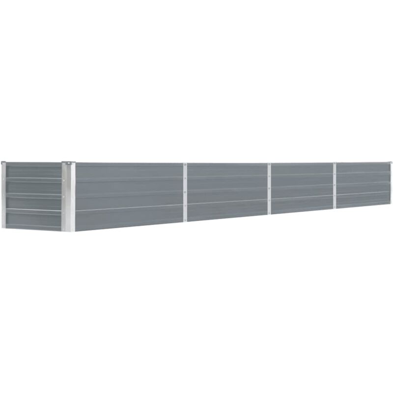 

Arriate de jardín de acero galvanizado gris 320x40x45 cm - Gris