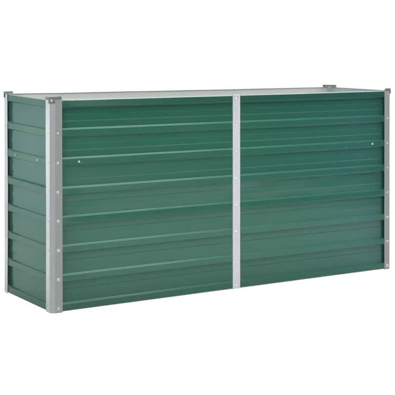 

Arriate de jardín de acero galvanizado verde 160x40x77 cm - Verde