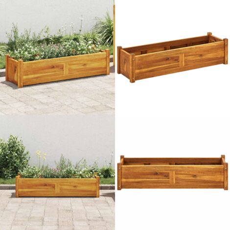 Arriate de madera de acacia 100x30x25 cm - Jardinera - Madera