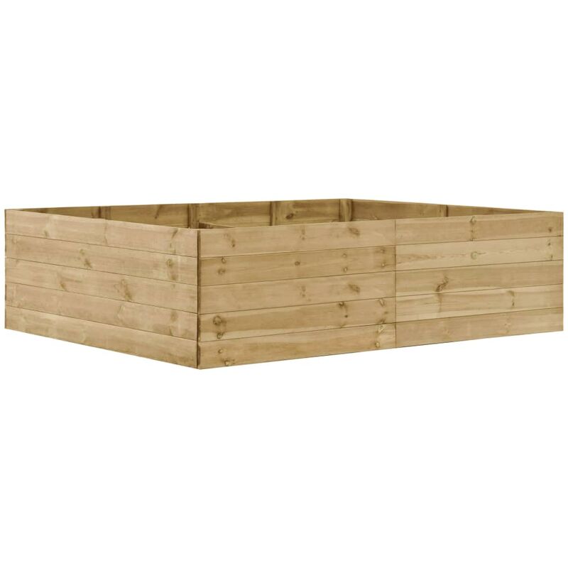 

Arriate de madera de pino impregnada 200x150x54 cm - Marrón