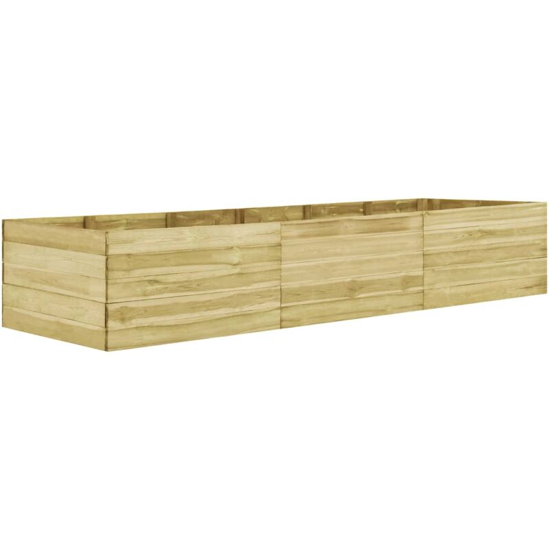 

Arriate de madera de pino impregnada 450x150x54 cm - Marrón