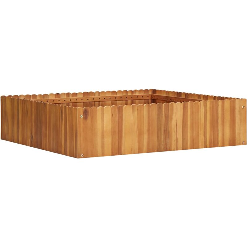 

Arriate de madera maciza de acacia 100x100x25 cm - Marrón