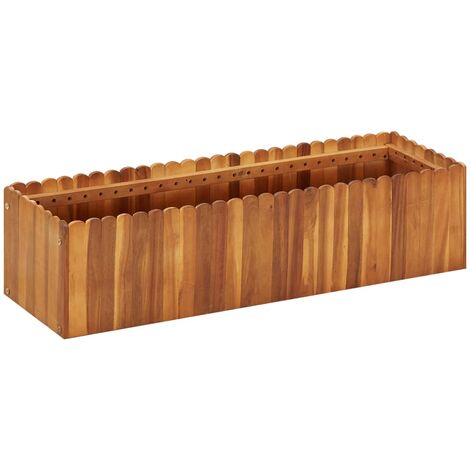 vidaXL Madera Maciza de Acacia Arriate Florero Jardinería Macetas Multitalle