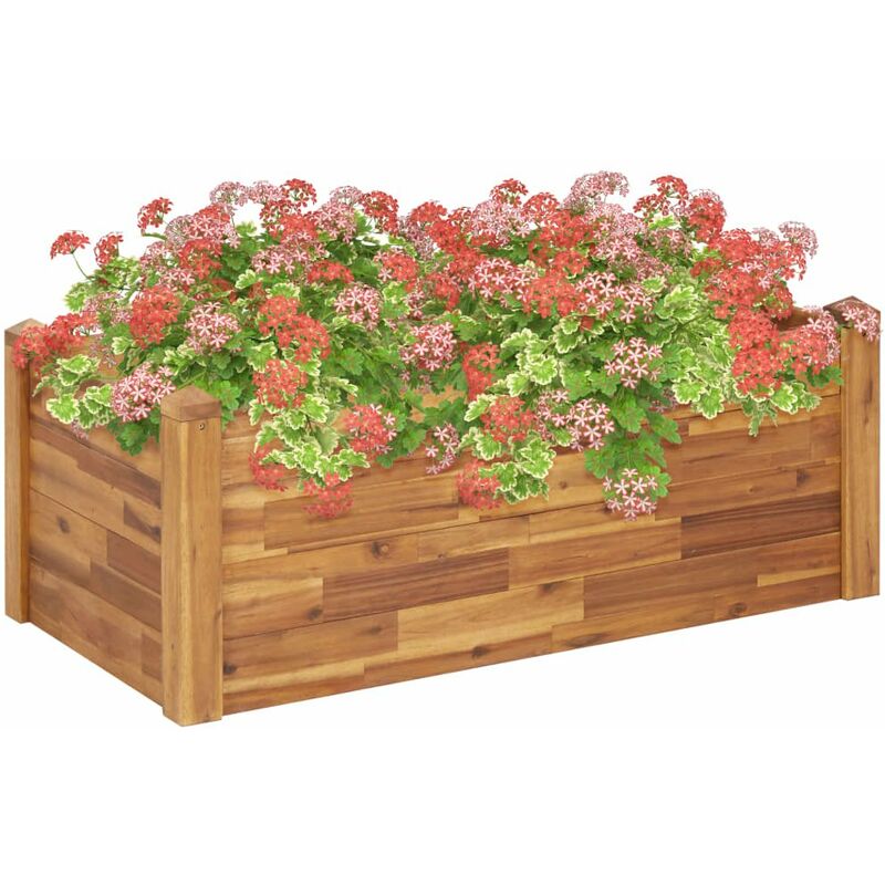 

Arriate de madera maciza de acacia 110x60x44 cm
