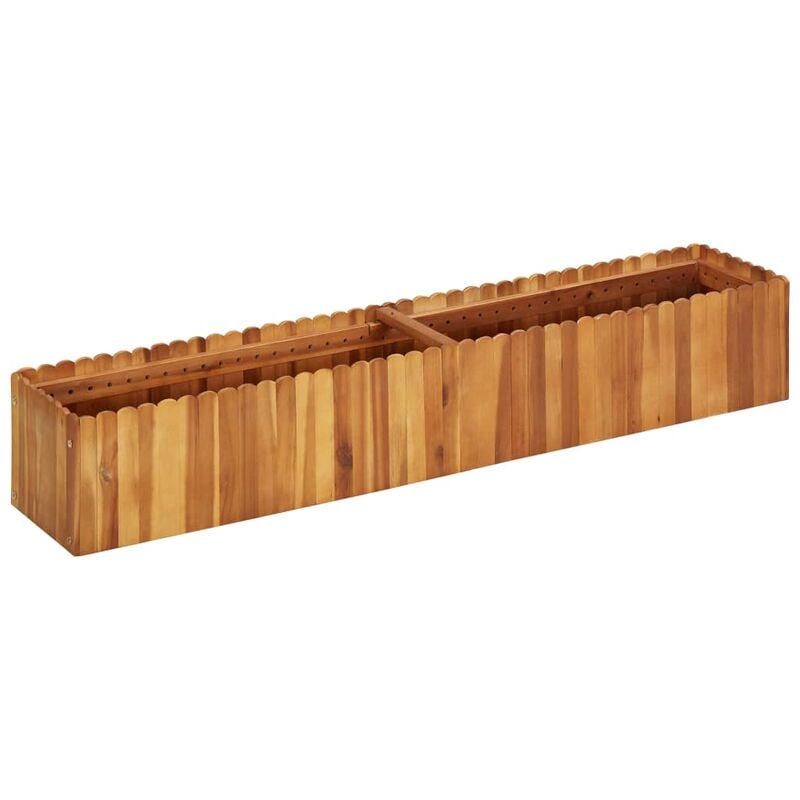 

Arriate de madera maciza de acacia 150x30x25 cm - Marrón