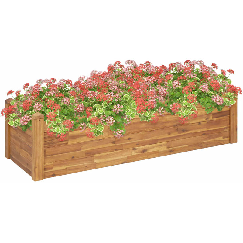 

Arriate de madera maciza de acacia 160x60x44 cm - Marrón