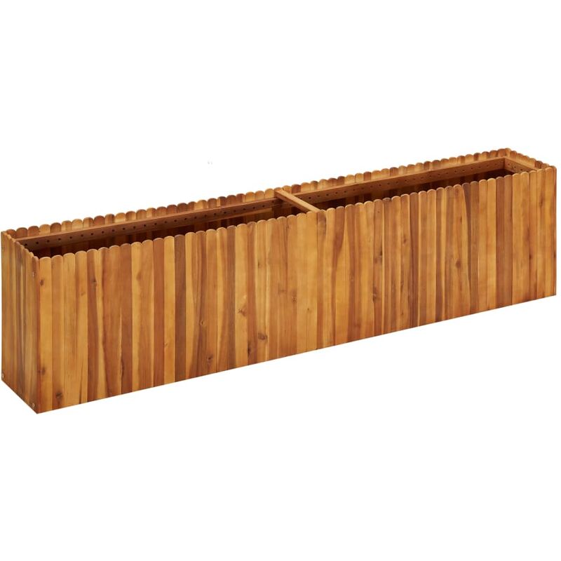 

Arriate de madera maciza de acacia 200x30x50 cm
