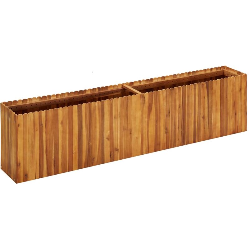 

Arriate de madera maciza de acacia 200x30x50 cm - Marrón