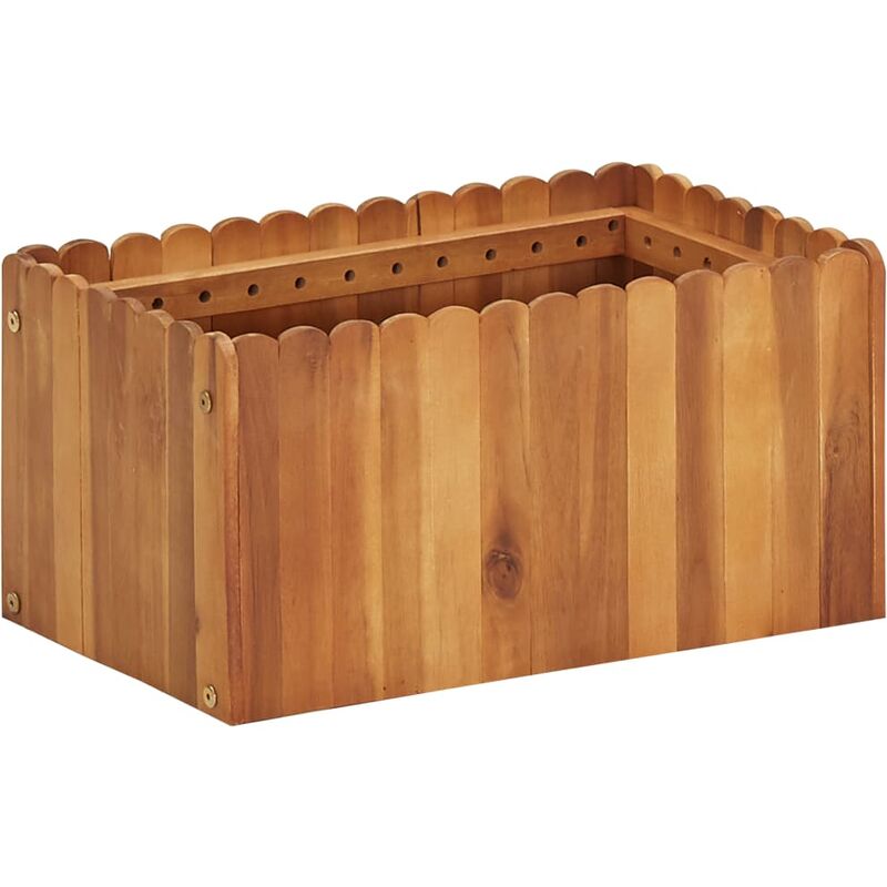 

Arriate de madera maciza de acacia 50x30x25 cm - Marrón