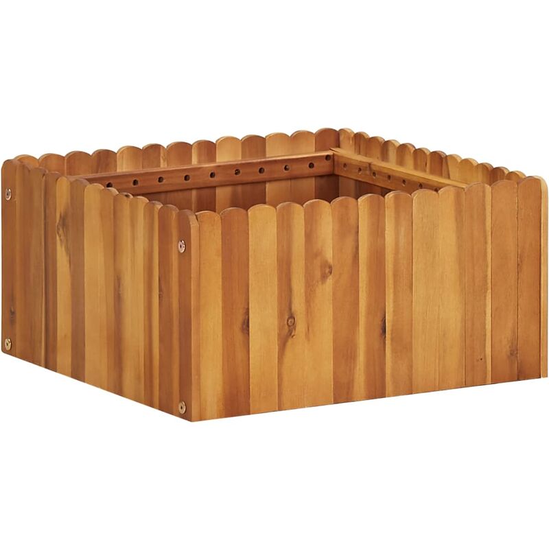 

Arriate de madera maciza de acacia 50x50x25 cm - Marrón