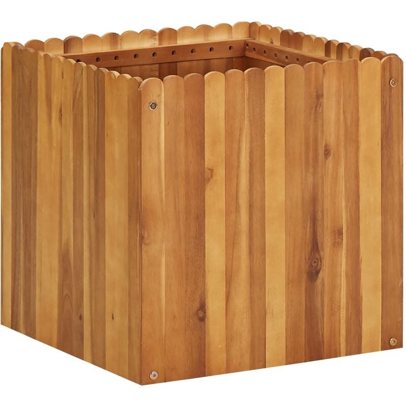 

Arriate de madera maciza de acacia 50x50x50 cm - Marrón