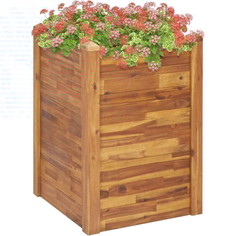 

Arriate de madera maciza de acacia 60x60x84 cm