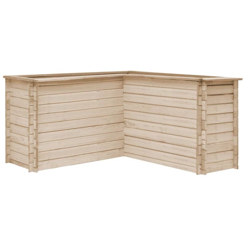 

Arriate de madera maciza de pino 150x150x80 cm - Marrón