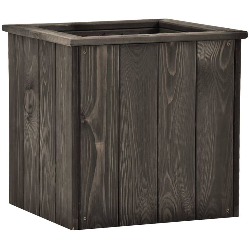 

Youthup - Arriate de madera maciza de pino gris oscuro 38x41x40 cm - Gris