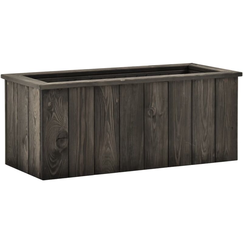 

Arriate de madera maciza de pino gris oscuro 74x32x30 cm