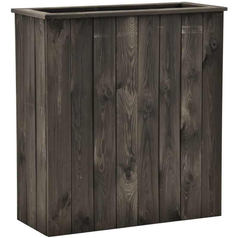 

Arriate de madera maciza de pino gris oscuro 74x32x80 cm
