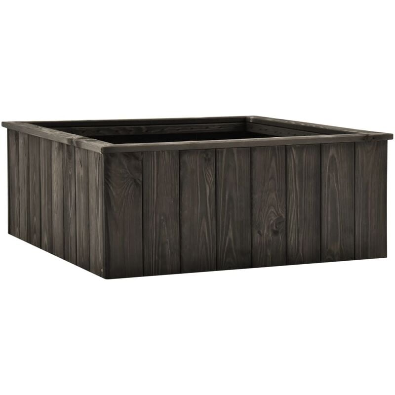 

Arriate de madera maciza de pino gris oscuro 74x77x30 cm - Gris