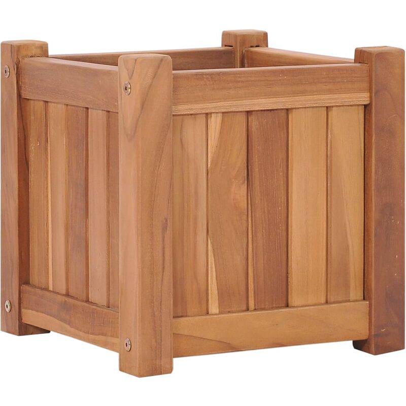 

Arriate de madera maciza de teca 30x30x30 cm - Marrón