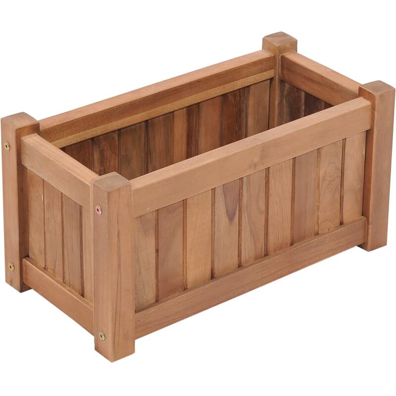 

Arriate de madera maciza de teca 50x25x25 cm