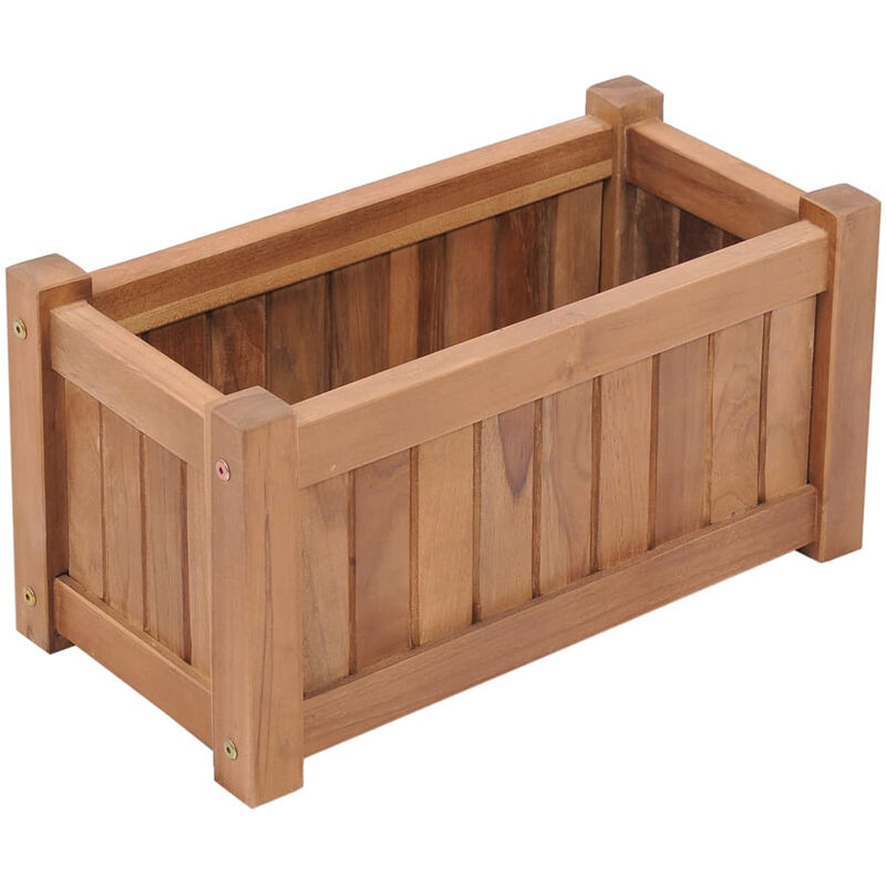 

Arriate de madera maciza de teca 50x25x25 cm