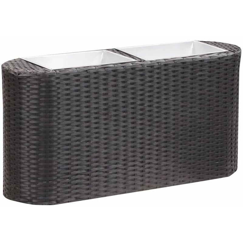 

Arriate de ratan sintetico negro 80x25x40 cm