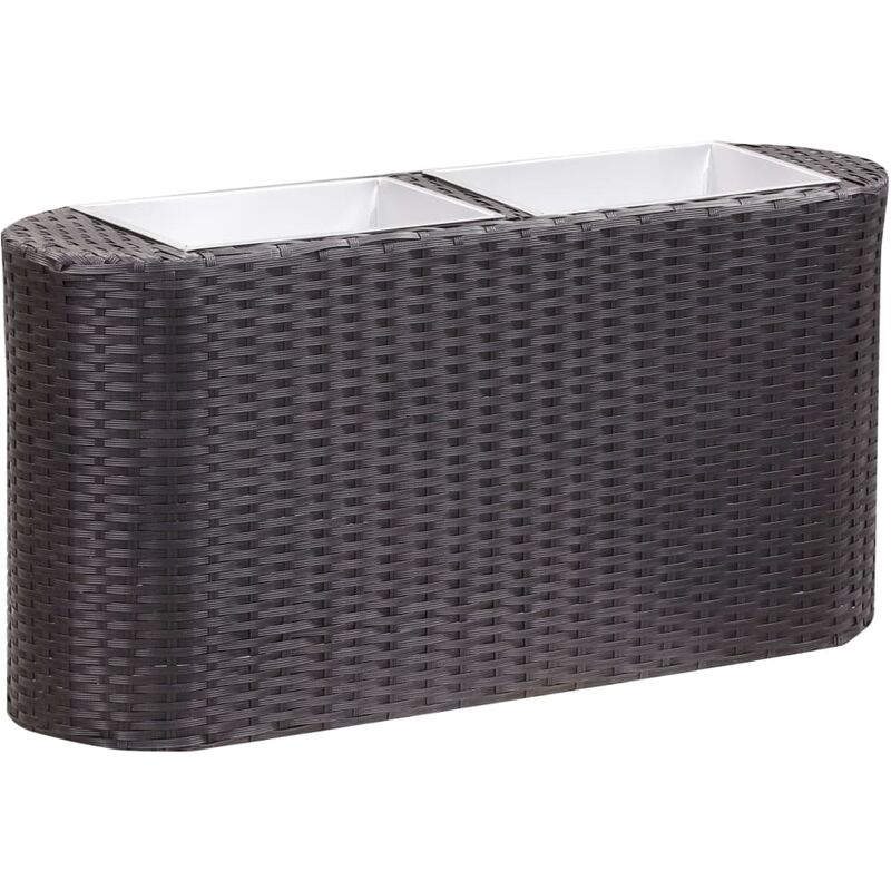 

Arriate de ratán sintético negro 80x25x40 cm - Negro