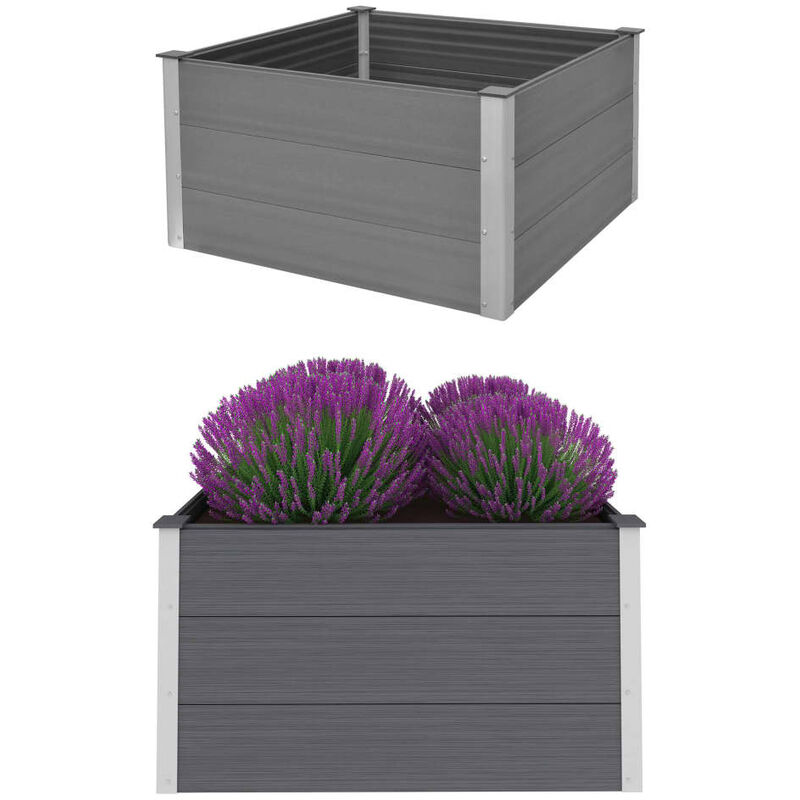 

Arriate de WPC gris 100x100x54 cm