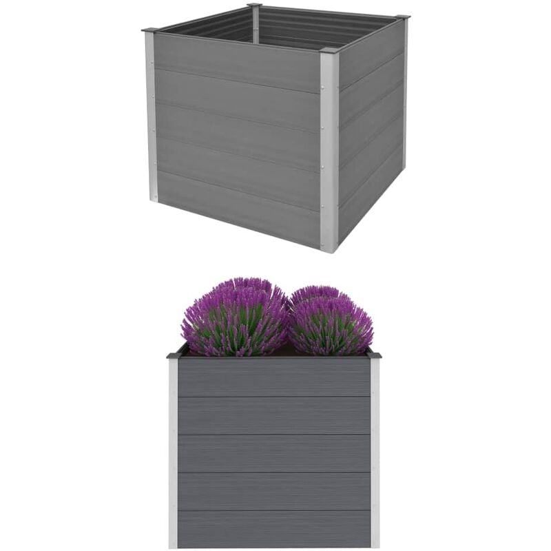 

Arriate de WPC gris 100x100x91 cm