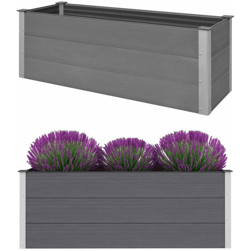 

Arriate de WPC gris 150x50x54 cm