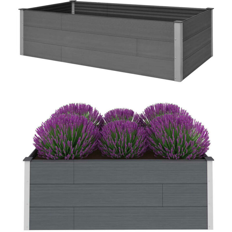 

Arriate de WPC gris 200x100x54 cm