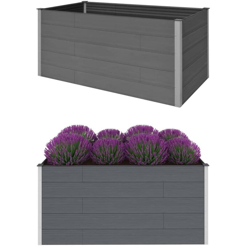 

Arriate de WPC gris 200x100x91 cm